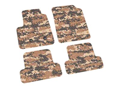 Factory Floorpan Fit Tire Tread/Scorched Earth Scene Front and Rear Floor Mats; Cyberflage Camouflage (15-22 Colorado Crew Cab)