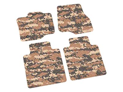 Factory Floorpan Fit Tire Tread/Scorched Earth Scene Front and Rear Floor Mats; Cyberflage Camouflage (15-25 F-150 SuperCab, SuperCrew)