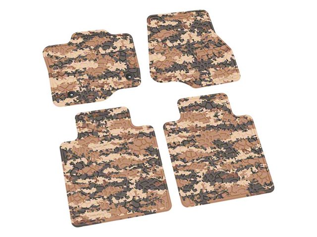 FLEXTREAD Factory Floorpan Fit Tire Tread/Scorched Earth Scene Front and Rear Floor Mats; Cyberflage Camouflage (15-24 F-150 SuperCab, SuperCrew)