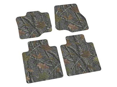 FLEXTREAD Factory Floorpan Fit Tire Tread/Scorched Earth Scene Front and Rear Floor Mats; Rugged Woods Camouflage (15-24 F-150 SuperCab, SuperCrew)
