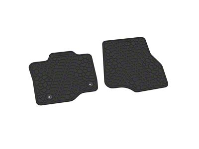 FLEXTREAD Factory Floorpan Fit Tire Tread/Scorched Earth Scene Front Floor Mats; Black (15-24 F-150 Regular Cab)