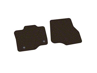 Factory Floorpan Fit Tire Tread/Scorched Earth Scene Front Floor Mats; Brown (15-25 F-150 Regular Cab)