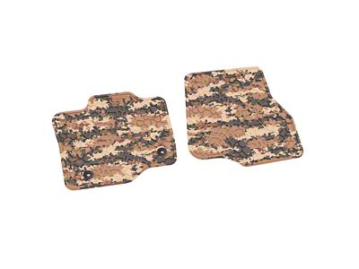 Factory Floorpan Fit Tire Tread/Scorched Earth Scene Front Floor Mats; Cyberflage Camouflage (15-25 F-150 Regular Cab)