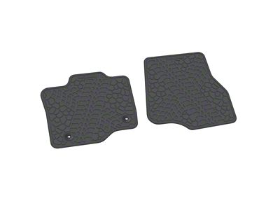 Factory Floorpan Fit Tire Tread/Scorched Earth Scene Front Floor Mats; Grey (15-25 F-150 Regular Cab)