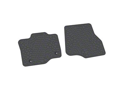 FLEXTREAD Factory Floorpan Fit Tire Tread/Scorched Earth Scene Front Floor Mats; Grey (15-24 F-150 Regular Cab)