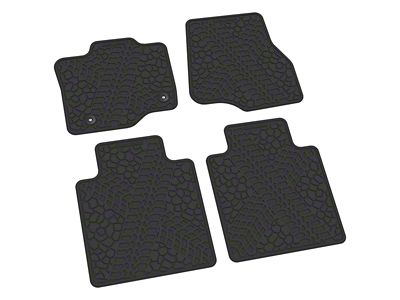 Factory Floorpan Fit Tire Tread/Scorched Earth Scene Front and Rear Floor Mats; Black (15-25 F-150 SuperCab, SuperCrew)