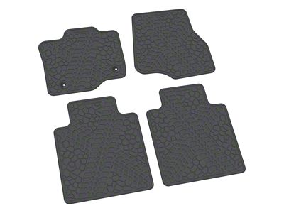Factory Floorpan Fit Tire Tread/Scorched Earth Scene Front and Rear Floor Mats; Grey (15-25 F-150 SuperCab, SuperCrew)
