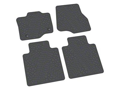 FLEXTREAD Factory Floorpan Fit Tire Tread/Scorched Earth Scene Front and Rear Floor Mats; Grey (15-24 F-150 SuperCab, SuperCrew)