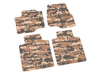 Factory Floorpan Fit Tire Tread/Scorched Earth Scene Front and Rear Floor Mats; Cyberflage Camouflage (17-22 F-250 Super Duty SuperCab, SuperCrew)