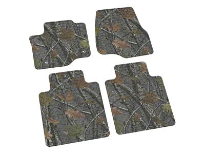 Factory Floorpan Fit Tire Tread/Scorched Earth Scene Front and Rear Floor Mats; Rugged Woods Camouflage (17-22 F-250 Super Duty SuperCab, SuperCrew)