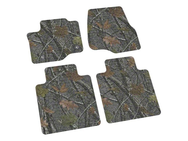 FLEXTREAD Factory Floorpan Fit Tire Tread/Scorched Earth Scene Front and Rear Floor Mats; Rugged Woods Camouflage (17-22 F-250 Super Duty SuperCab, SuperCrew)
