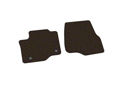 Factory Floorpan Fit Tire Tread/Scorched Earth Scene Front Floor Mats; Brown (17-22 F-250 Super Duty Regular Cab)