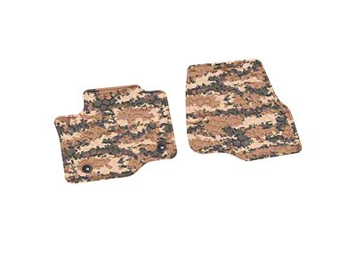 Factory Floorpan Fit Tire Tread/Scorched Earth Scene Front Floor Mats; Cyberflage Camouflage (17-22 F-250 Super Duty Regular Cab)