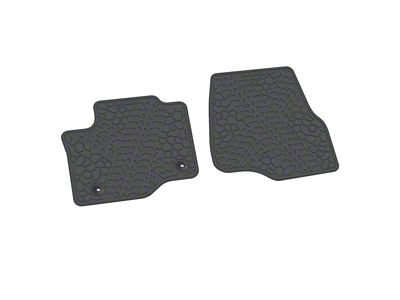 Factory Floorpan Fit Tire Tread/Scorched Earth Scene Front Floor Mats; Grey (17-22 F-250 Super Duty Regular Cab)