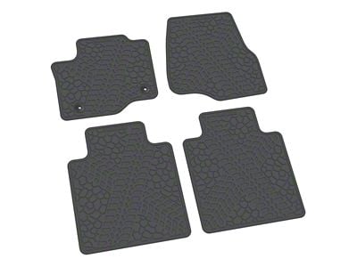 Factory Floorpan Fit Tire Tread/Scorched Earth Scene Front and Rear Floor Mats; Grey (17-22 F-250 Super Duty SuperCab, SuperCrew)