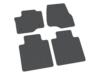 Factory Floorpan Fit Tire Tread/Scorched Earth Scene Front and Rear Floor Mats; Grey (17-22 F-350 Super Duty SuperCab, SuperCrew)