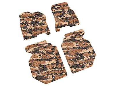 Factory Floorpan Fit Tire Tread/Scorched Earth Scene Front and Rear Floor Mats; Cyberflage Camouflage (19-24 RAM 1500 Crew Cab)