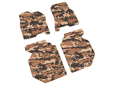 FLEXTREAD Factory Floorpan Fit Tire Tread/Scorched Earth Scene Front and Rear Floor Mats; Cyberflage Camouflage (19-24 RAM 1500 Crew Cab)