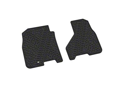 FLEXTREAD Factory Floorpan Fit Tire Tread/Scorched Earth Scene Front Floor Mats; Black (09-11 RAM 1500)