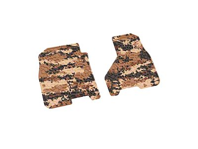 Factory Floorpan Fit Tire Tread/Scorched Earth Scene Front Floor Mats; Grey (09-11 RAM 1500)