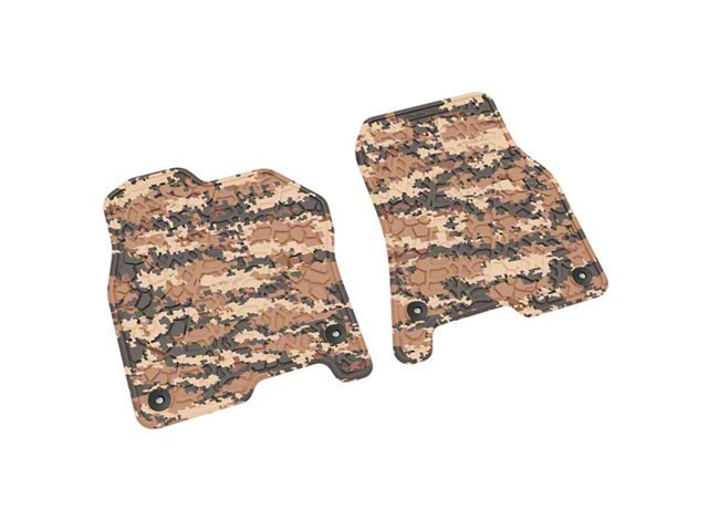 FLEXTREAD Factory Floorpan Fit Tire Tread/Scorched Earth Scene Front Floor Mats; Cyberflage Camouflage (19-24 RAM 1500)