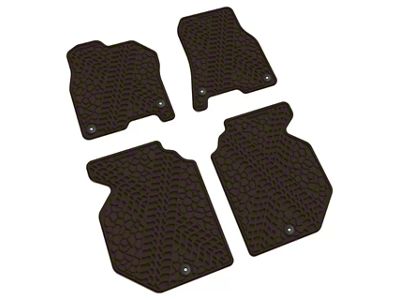 Factory Floorpan Fit Tire Tread/Scorched Earth Scene Front and Rear Floor Mats; Brown (19-24 RAM 1500 Crew Cab)
