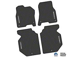 Factory Floorpan Fit Tire Tread/Scorched Earth Scene Front and Rear Floor Mats with Laramie Insert; Black (19-24 RAM 1500 Crew Cab)