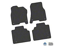 Factory Floorpan Fit Tire Tread/Scorched Earth Scene Front and Rear Floor Mats with Longhorn Insert; Black (19-24 RAM 1500 Quad Cab)