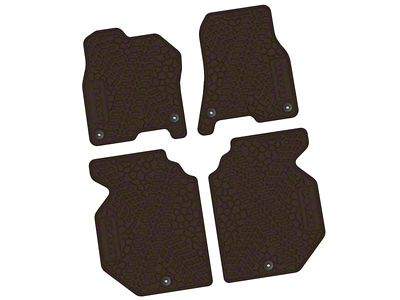 FLEXTREAD Factory Floorpan Fit Tire Tread/Scorched Earth Scene Front and Rear Floor Mats with RAM Text Insert; Brown (19-24 RAM 1500 Crew Cab)