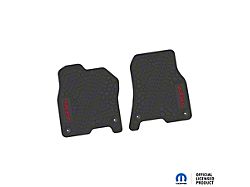 Factory Floorpan Fit Tire Tread/Scorched Earth Scene Front Floor Mats with Red TRX Insert; Black (19-24 RAM 1500)