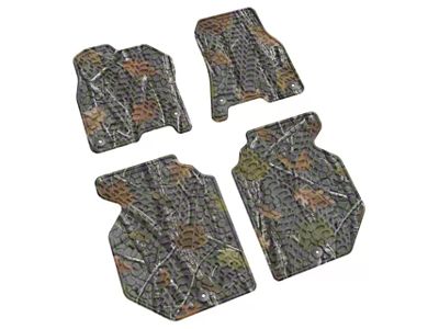Factory Floorpan Fit Tire Tread/Scorched Earth Scene Front and Rear Floor Mats; Rugged Woods (19-24 RAM 1500 Crew Cab)