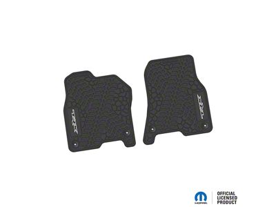 Factory Floorpan Fit Tire Tread/Scorched Earth Scene Front Floor Mats with White TRX Insert; Black (19-24 RAM 1500)