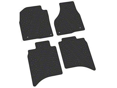 Factory Floorpan Fit Tire Tread/Scorched Earth Scene Front and Rear Floor Mats; Black (12-18 RAM 2500 Crew Cab)