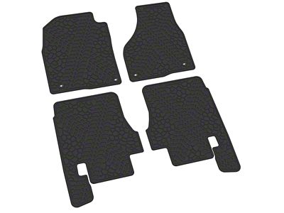 Factory Floorpan Fit Tire Tread/Scorched Earth Scene Front and Rear Floor Mats; Black (12-18 RAM 2500 Mega Cab)