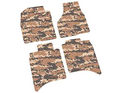 Factory Floorpan Fit Tire Tread/Scorched Earth Scene Front and Rear Floor Mats; Cyberflage Camouflage (12-18 RAM 2500 Crew Cab)