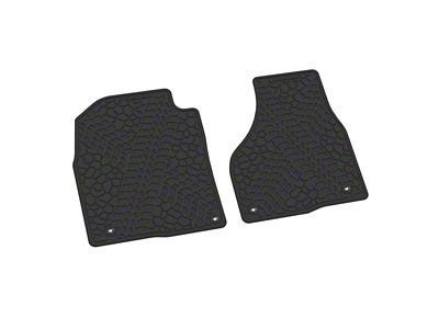 FLEXTREAD Factory Floorpan Fit Tire Tread/Scorched Earth Scene Front Floor Mats; Black (12-18 RAM 2500 Regular Cab)