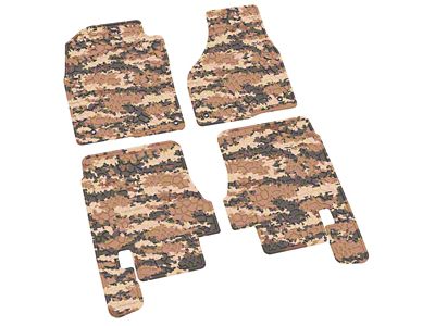 Factory Floorpan Fit Tire Tread/Scorched Earth Scene Front and Rear Floor Mats; Cyberflage Camouflage (12-18 RAM 3500 Mega Cab)