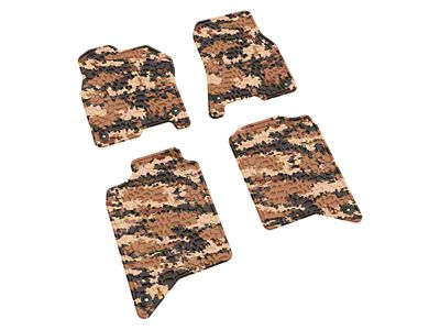 Factory Floorpan Fit Tire Tread/Scorched Earth Scene Front and Rear Floor Mats; Cyberflage Camouflage (19-24 RAM 3500 Crew Cab)