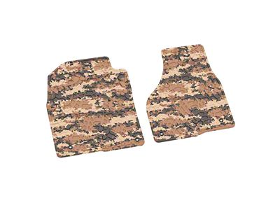 Factory Floorpan Fit Tire Tread/Scorched Earth Scene Front Floor Mats; Cyberflage Camouflage (12-18 RAM 3500 Regular Cab)