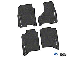 Factory Floorpan Fit Tire Tread/Scorched Earth Scene Front and Rear Floor Mats with Laramie Insert; Black (19-26 RAM 3500 Crew Cab)