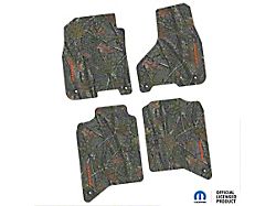 Factory Floorpan Fit Tire Tread/Scorched Earth Scene Front and Rear Floor Mats with Orange Laramie Insert; Rugged Woods (19-24 RAM 3500 Crew Cab)