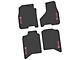 FLEXTREAD Factory Floorpan Fit Tire Tread/Scorched Earth Scene Front and Rear Floor Mats with Pink RAM Logo and Text Insert; Black (19-24 RAM 3500 Crew Cab)