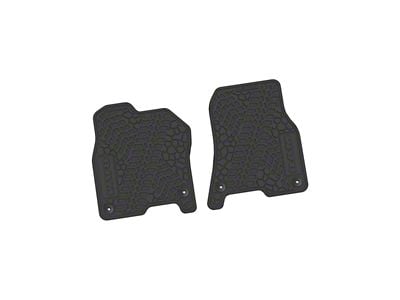 Factory Floorpan Fit Tire Tread/Scorched Earth Scene Front Floor Mats with RAM Text - Black RAM Text Insert; Black (19-24 RAM 3500)