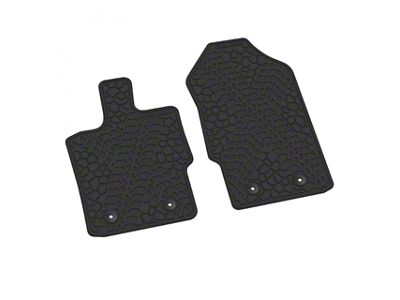 Factory Floorpan Fit Tire Tread/Scorched Earth Scene Front Floor Mats; Black (19-25 Ranger)