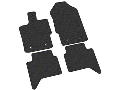 FLEXTREAD Factory Floorpan Fit Tire Tread/Scorched Earth Scene Front and Rear Floor Mats; Black (19-24 Ranger SuperCrew)