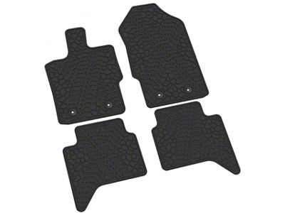 Factory Floorpan Fit Tire Tread/Scorched Earth Scene Front and Rear Floor Mats; Black (19-25 Ranger SuperCrew)