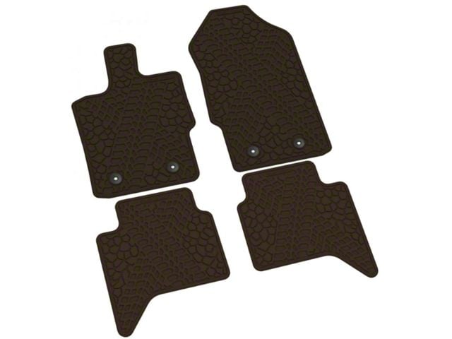 FLEXTREAD Factory Floorpan Fit Tire Tread/Scorched Earth Scene Front and Rear Floor Mats; Brown (19-24 Ranger SuperCrew)