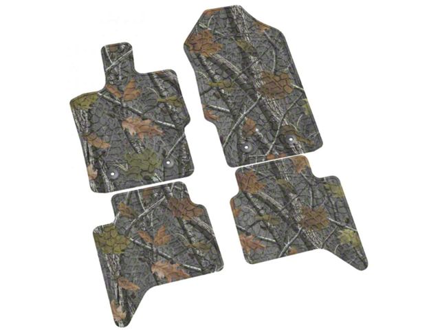 FLEXTREAD Factory Floorpan Fit Tire Tread/Scorched Earth Scene Front and Rear Floor Mats; Rugged Woods Camouflage (19-24 Ranger SuperCrew)