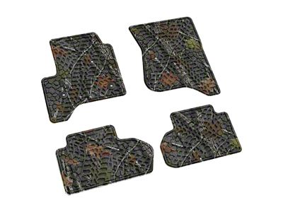 FLEXTREAD Factory Floorpan Fit Tire Tread/Scorched Earth Scene Front and Rear Floor Mats; Rugged Woods Camouflage (14-18 Sierra 1500 Double Cab)