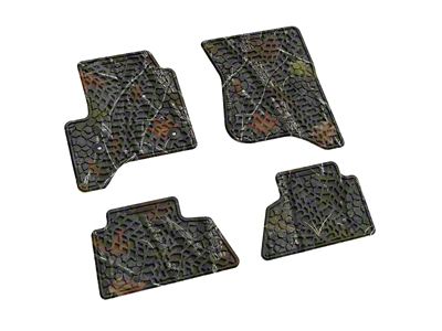 FLEXTREAD Factory Floorpan Fit Tire Tread/Scorched Earth Scene Front and Rear Floor Mats; Rugged Woods Camouflage (14-18 Sierra 1500 Crew Cab)